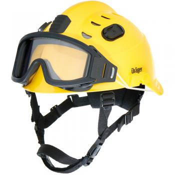 Κράνος Ασφαλείας HPS 3500 Premium σε κίτρινο χρώμα με γυαλιά ασφαλείας του οίκου Dräger Γερμανίας