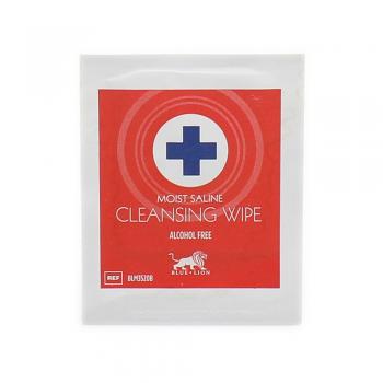 Απολυμαντικό Μαντηλάκι Moist Saline Cleansing Wipe χωρίς αλκοόλη του οίκου Blue Lion Medical Αγγλίας