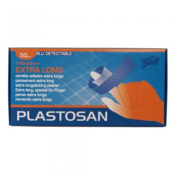 Λευκοπλάστες Μπλέ Ανιχνεύσιμοι Plastosan Extra Long 180 x 20mm, κουτί 50 τμχ