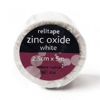 Ταινία Αυτοκόλλητη Στερέωσης Επιδέσμων Zinc Oxide 2.5cm x 5m του οίκου Reliance Medical Αγγλίας