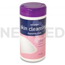 Απολυμαντικά Μαντηλάκια Καθαρισμού Δέρματος Skin Cleansing σε δοχείο των 125 τεμαχίων του οίκου Reliance Medical Αγγλίας
