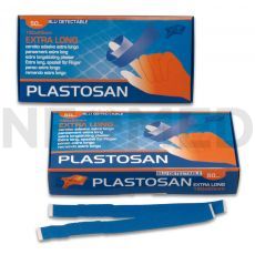 Ανιχνεύσιμοι Μπλε Λευκοπλάστες Plastosan Extra Long 180 x 20 mm, κουτί 50 τμχ