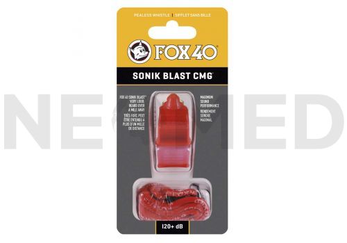 Σφυρίχτρα Χωρίς Στραγάλι FOX40 Sonic Blast CMG Official, με κορδόνι, σε κόκκινο χρώμα