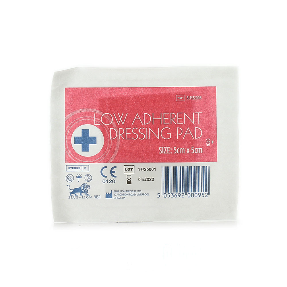 Επίθεμα Γάζας 5 x 5 cm Αποστειρωμένο Blue Lion Low Adherent Dressing Pad σε συσκευασία τεμαχίου