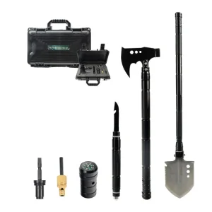 Πολυλειτουργικό πτυσσόμενο φτυάρι με τσεκούρι σε πλαστική θήκη για camping και outdoor χρήση