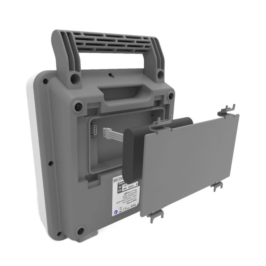 τοποθέτηση της μπαταρίας στον απινιδωτή reanibex 100